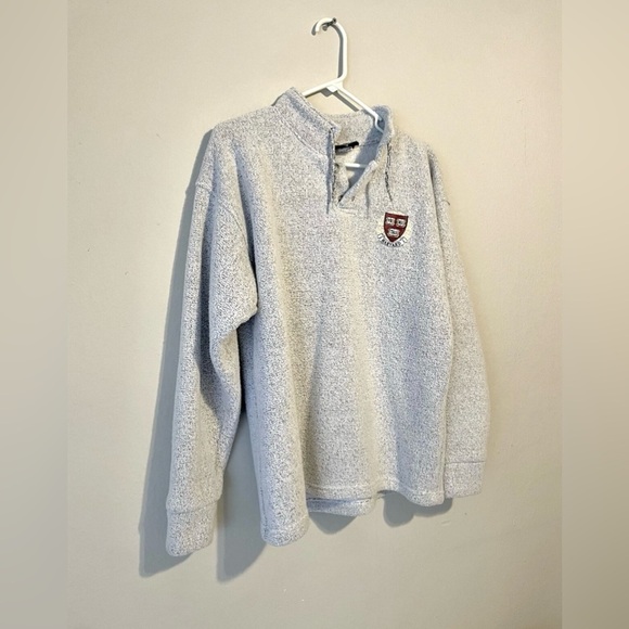 Harvard University Crest Shield 1/4 Zip Grey Pullover Sweatshirt Womens M - Picture 3 of 8